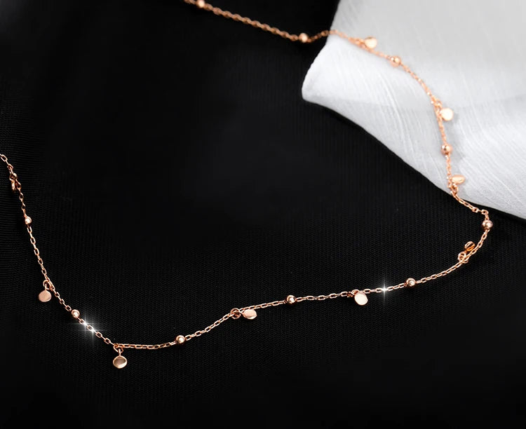 Choker Necklaces for Women Real 925 Sterling Silver Geometric irregular Round Necklaces Clavicle Chain Cute Jewelry Accessories
