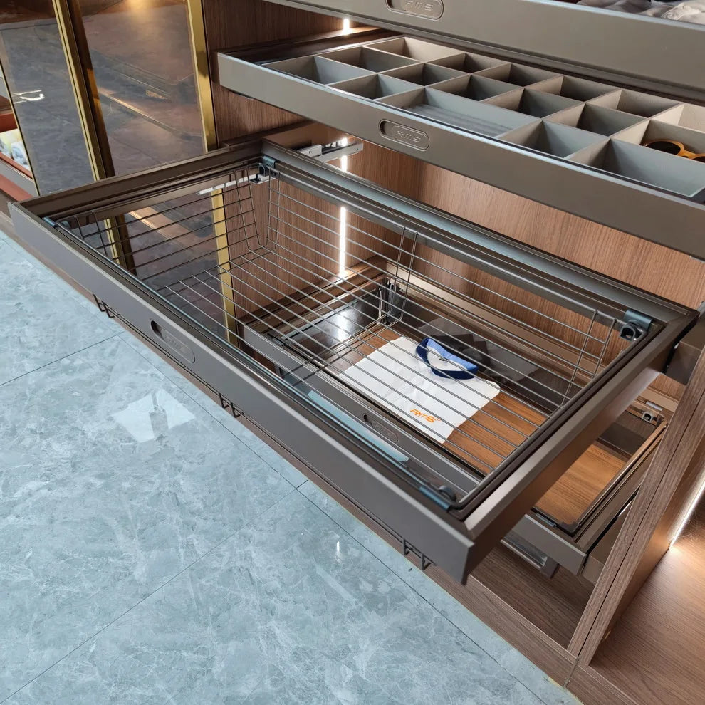 Home Improvement Organizer Systems Pull Out Wardrobe Wire Drawer Basket