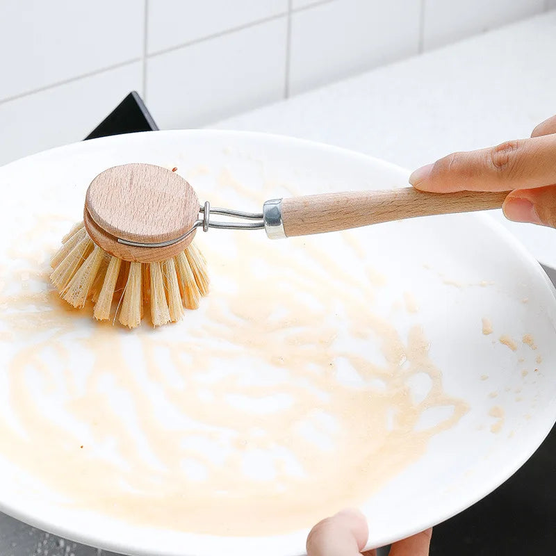 Kitchen Cleaning Brush Tool Clean Wash Brush Bamboo Dish Washing Brush Pan Pot Cleaner Kitchen Brush For Dishes Cleaning Tools