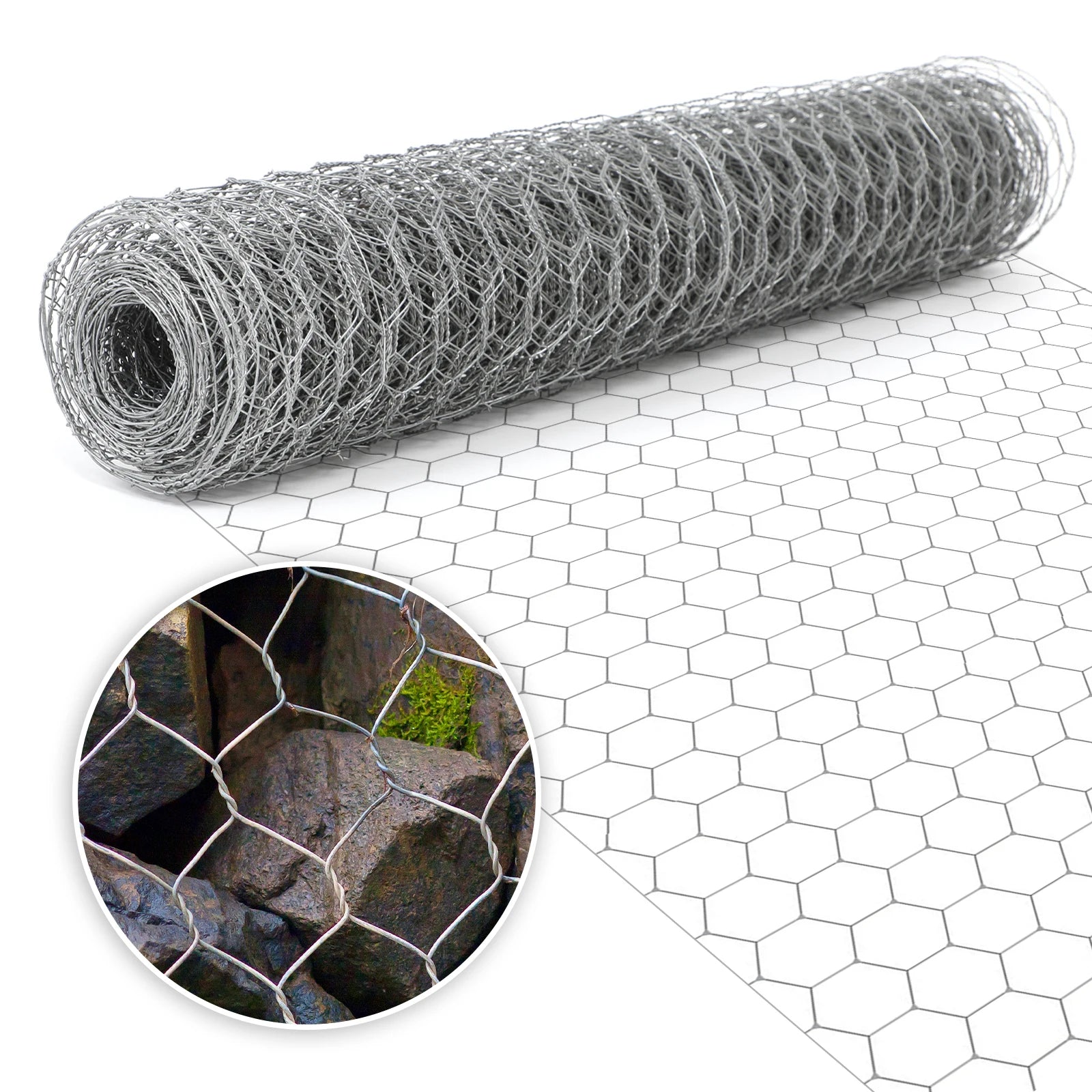 Hexagonal Wire Mesh Wire Roll 23 Gauge  16inch X 40ft Diamond Mesh, Chainlink Fence, Heavy Duty Wire Roll for Home Improvement