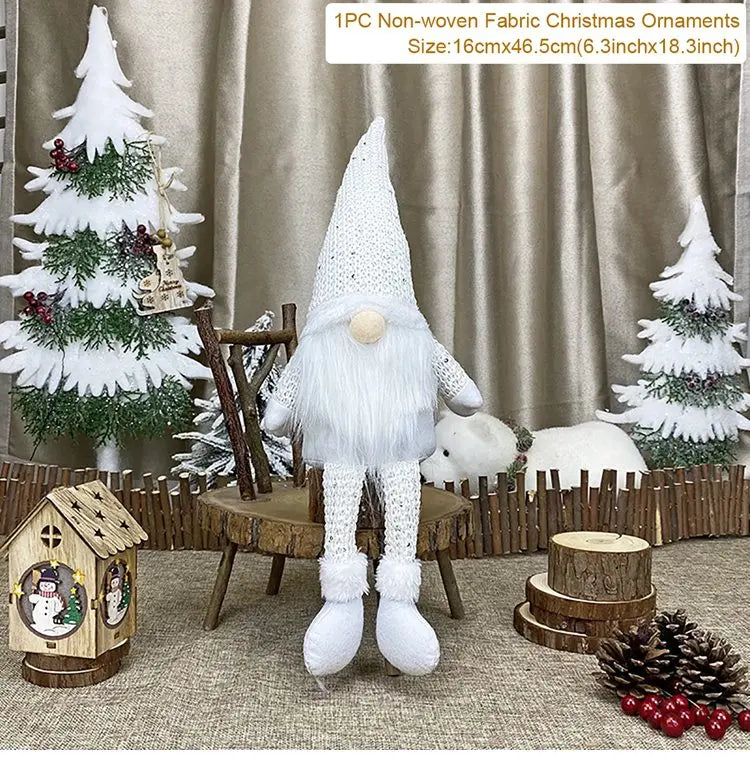 Christmas Dolls Tree Decor New Year Ornament Reindeer Snowman Santa Claus Standing Doll  Navidad Decoration Merry Christmas 2023