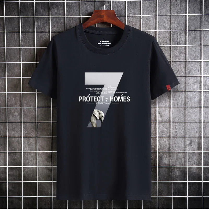 Mens T Shirts 2025 Male Summer Cotton Short Sleeve Fashion  Bottoming Tops Round Neck White Tee Oversized T-shirt Men Clothing