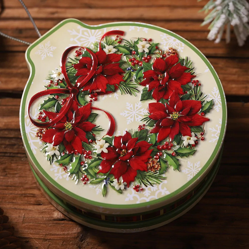 Christmas Candy Gift Packaging Iron/Tin Box Sweet Jar Christmas Tree Hanging Ornament Party Handmade Cookies Decoration