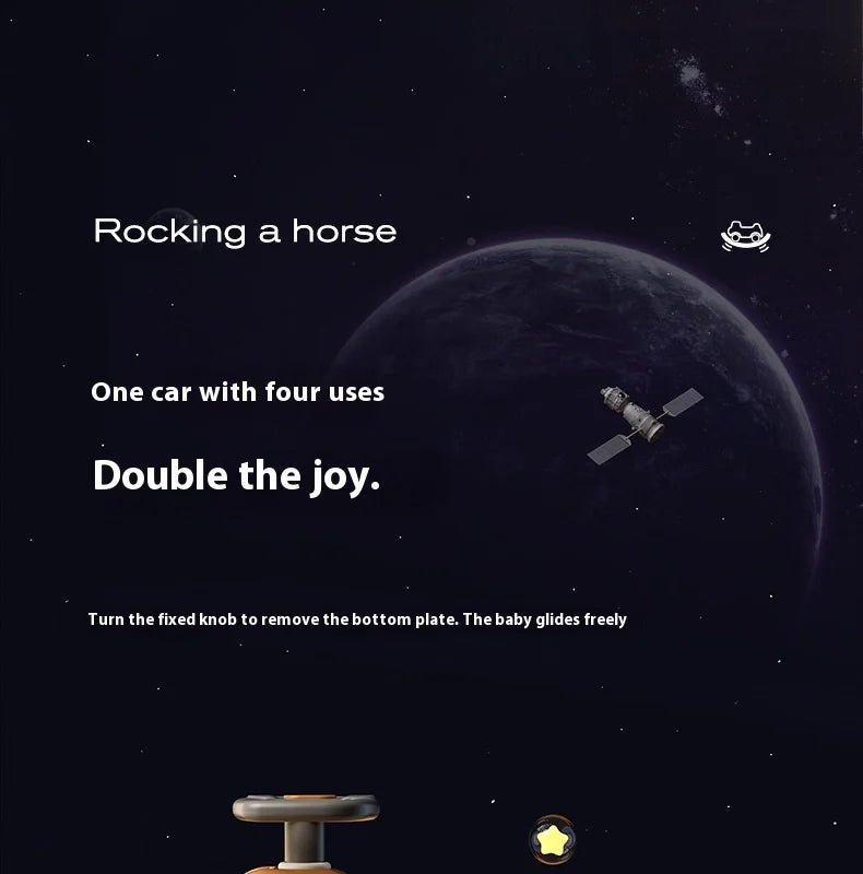 Four-in-One Multifunctional Ride-On Toy for Kids Excavator Rocking Horse Baby Yo-Yo Car with Battery Power Unisex Plastic Toy