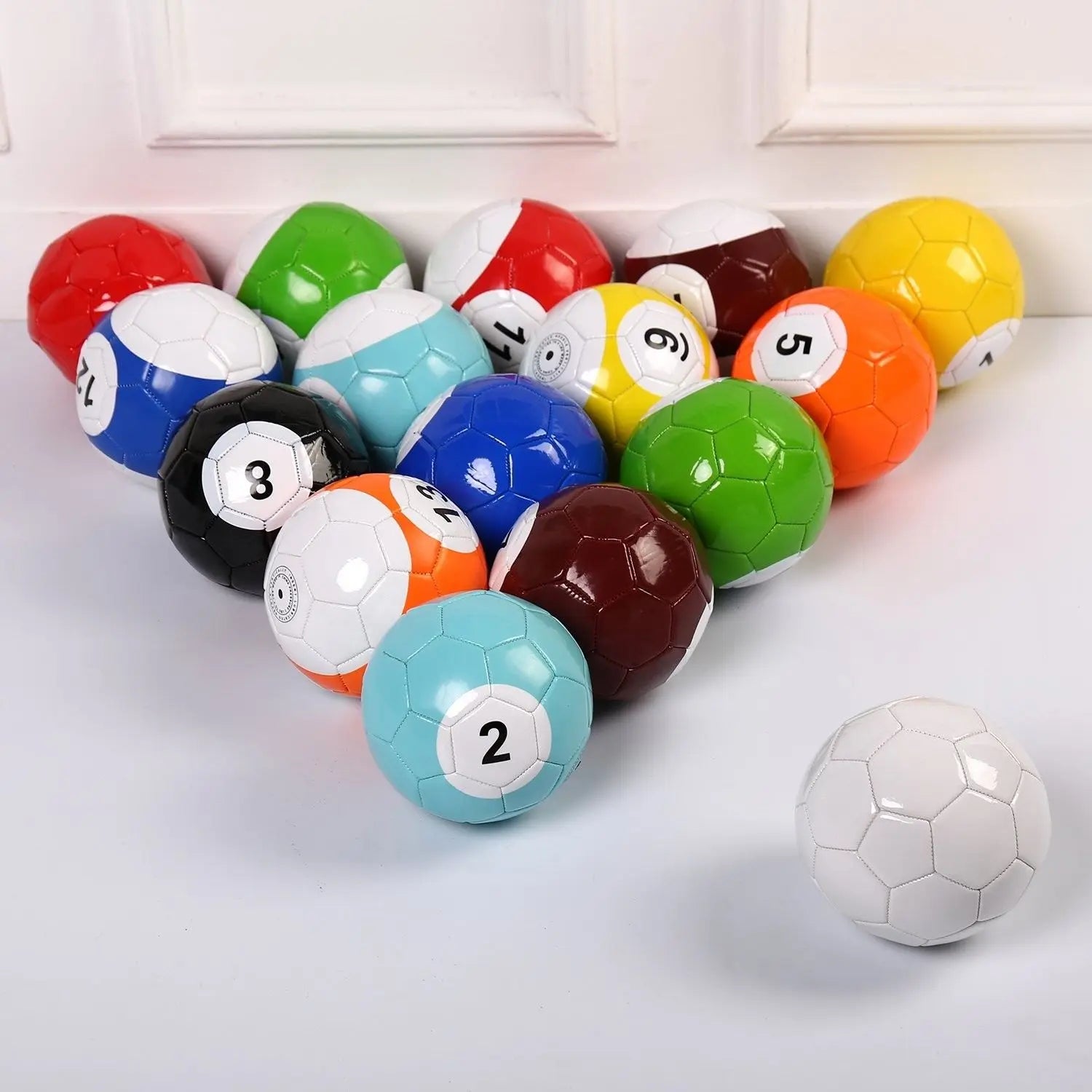 Yuhai 1 Set 16 Pcs Size 4 Desktop Football Game Snook Ball Snooker Street Soccer Huge Billiards Pool