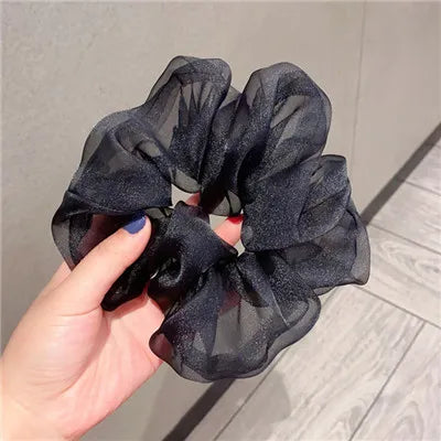 2020Korean Big Size Organza Hair Scrunchies For Women Elastic Hair Bands Girl Headwear Ponytail Holder Hair Tie Hair Accessories