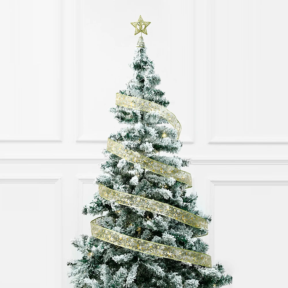 Christmas Decoration LED Ribbon Lights Christmas Tree Ornaments DIY Lace Bows String Lights Navidad Home Decors New Year 2023