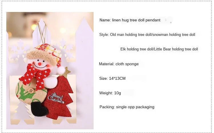 Christmas Decorations for Home Lovely Faceless doll Hanging Pendant Christmas Tree DIY Decor Ornaments Xmas New Year Gifts Kids