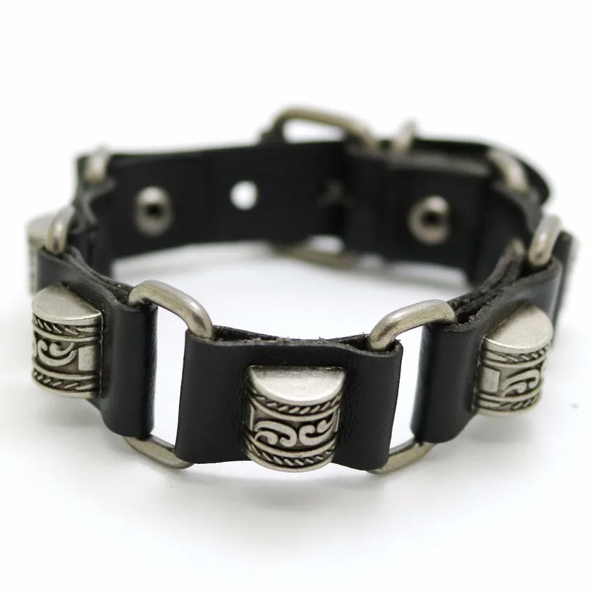 2018 New Accessories For Men And Women  Retro Casual leather Bracelet Men Fashion Punk Bracelet Bracelet