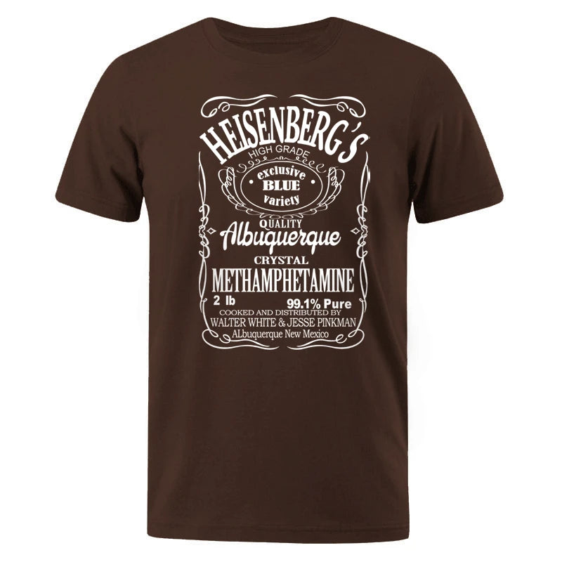 Male t-Shirts Oversized Cotton t Shirts Printed Heisenberg Letter Tshirt Hip Hop Blouse Men's Clothing o-Neck Breathable Tees