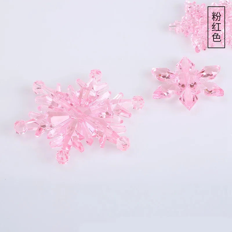 Christmas Decorations for Home, Snowflake Ornaments, Crystal Acrylic, DIY Bead, Curtain Decorative Craft, Party Decor, 10Pcs per