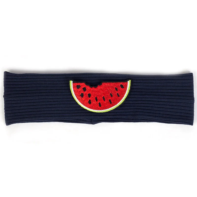 Geebro Child Watermelon Patch Elastic Solid Cotton Ribbed Sports Headbands Cute Baby Girls Boys Turbans Headwear Hair Accessorie