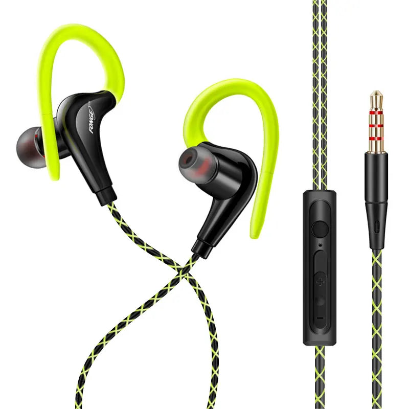 3.5mm Ear hanging Sport earphone 1.25m ear hook Wired Headphone For iPhone smartphone In-Ear Waterproof Headsets With Microphone