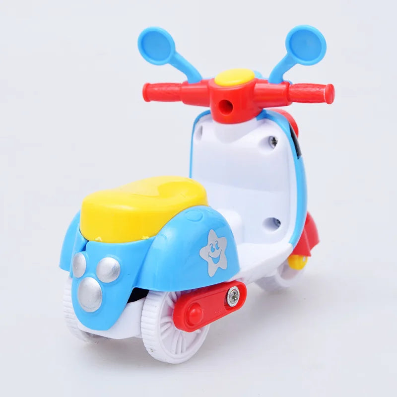 Kids Cartoon Mini Motorcycle Toy Inertia Car Motorcycle Model Boy Girl Early Learning Educational Toys For Children Baby