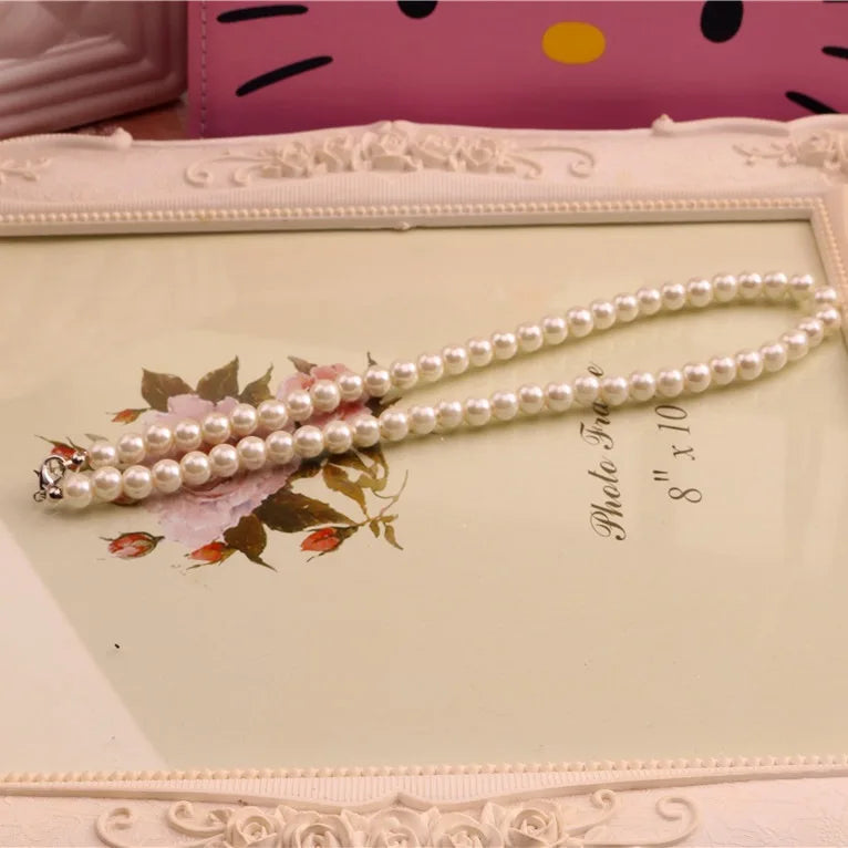 Hot Womens jewellery colliers big chain simulated pearl necklace bridal jewelry necklace female white wedding gifts  N1007