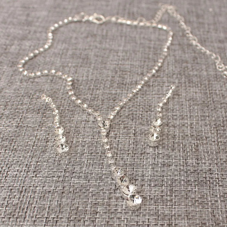 2 Set Of New Fashion Necklace Beautiful Bride Crystal Wedding Jewelry Necklace Women Gifts Cheap Marketing Necklace Women