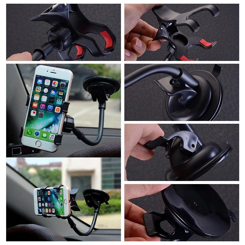 Crouch Car Phone Holder Universal 360 Degree Flexible Dashboard Windshield GPS Mount Desk Table Cell Mobile Phone Holder Stand