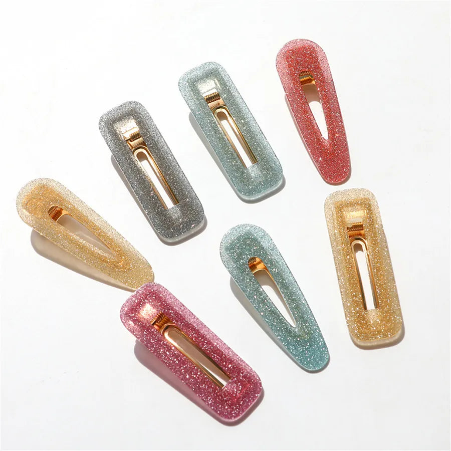 Big Hair Accessories Women Head Pins Fashion Jewelry Water Drop Rectangle Acrylic Hair Clip Barrettes Headwear for Girls 2019