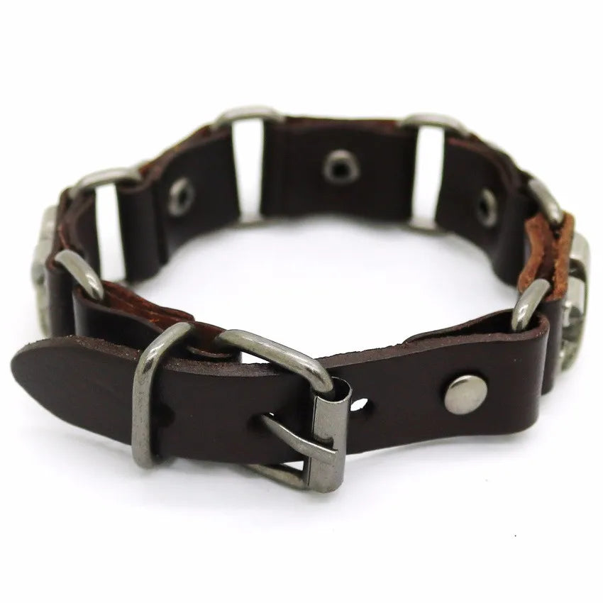 2018 New Accessories For Men And Women  Retro Casual leather Bracelet Men Fashion Punk Bracelet Bracelet