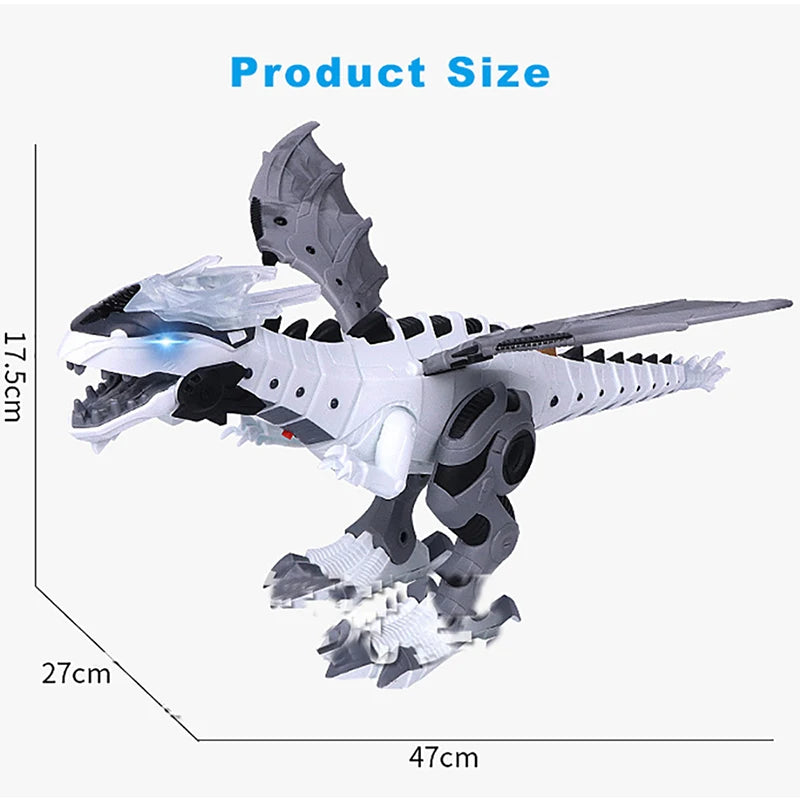 Electronic Dinosaurs Mechanical Walking Spray Flame With Lights Sound Large Wing Cartoon Animal Model Robot Pterosaurs Kids Toys