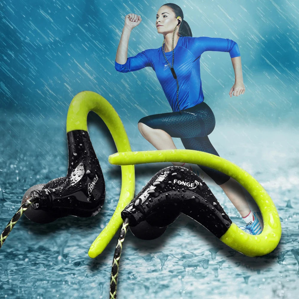 3.5mm Ear hanging Sport earphone 1.25m ear hook Wired Headphone For iPhone smartphone In-Ear Waterproof Headsets With Microphone