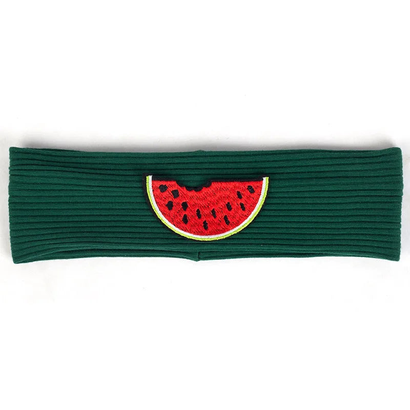 Geebro Child Watermelon Patch Elastic Solid Cotton Ribbed Sports Headbands Cute Baby Girls Boys Turbans Headwear Hair Accessorie
