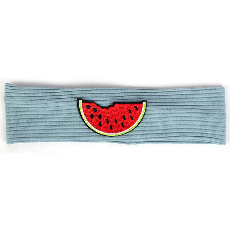 Geebro Child Watermelon Patch Elastic Solid Cotton Ribbed Sports Headbands Cute Baby Girls Boys Turbans Headwear Hair Accessorie