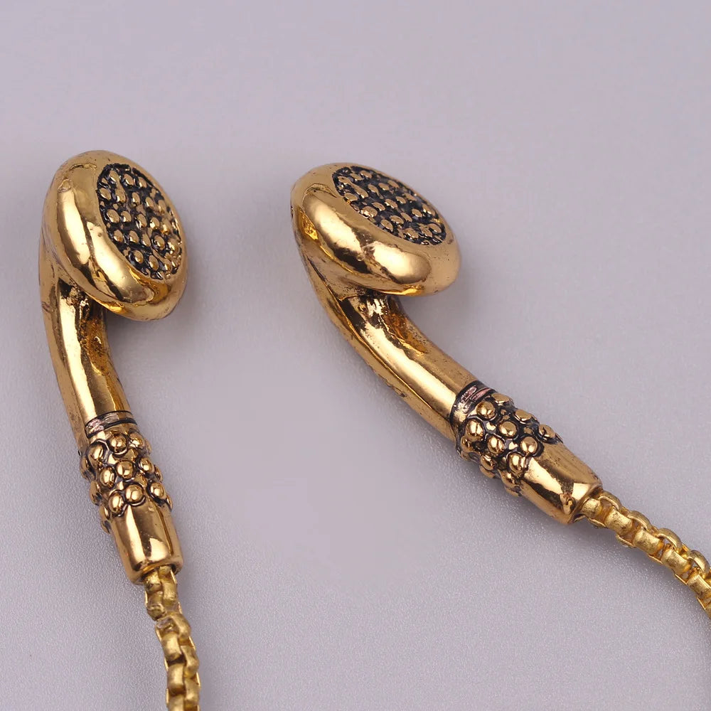 Fashion Hip Hop Charm Music Headset Earplugs Metal Man Clothes Accessories Necklace Jwelry For Men Women Pendant Wholesale