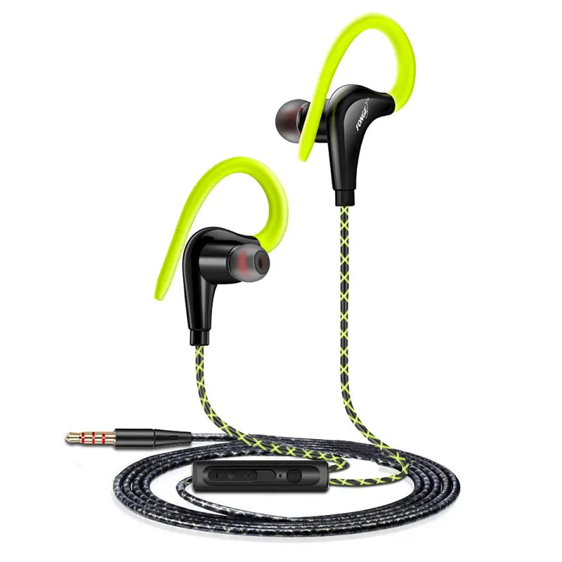 3.5mm Ear hanging Sport earphone 1.25m ear hook Wired Headphone For iPhone smartphone In-Ear Waterproof Headsets With Microphone