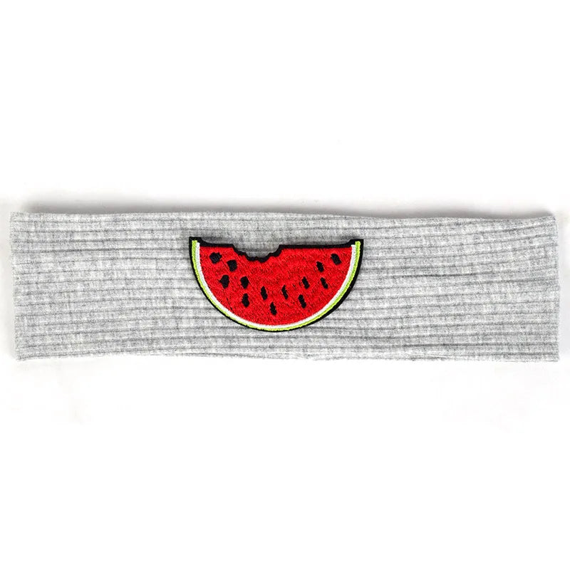 Geebro Child Watermelon Patch Elastic Solid Cotton Ribbed Sports Headbands Cute Baby Girls Boys Turbans Headwear Hair Accessorie