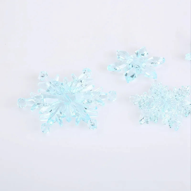 Christmas Decorations for Home, Snowflake Ornaments, Crystal Acrylic, DIY Bead, Curtain Decorative Craft, Party Decor, 10Pcs per