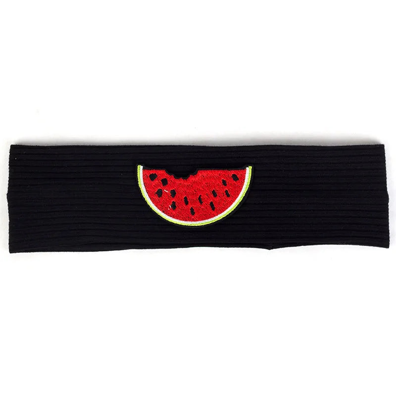 Geebro Child Watermelon Patch Elastic Solid Cotton Ribbed Sports Headbands Cute Baby Girls Boys Turbans Headwear Hair Accessorie
