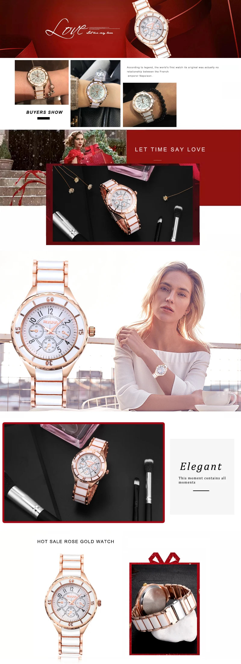 Women Watches Rose Gold White Quartz Steel Watch Mujer Elegant Design Clock Ladies Wristwatch Bayan Kol Saati Feminino Reloj