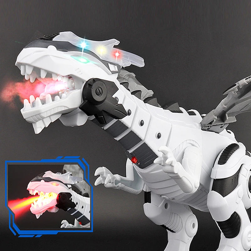 Electronic Dinosaurs Mechanical Walking Spray Flame With Lights Sound Large Wing Cartoon Animal Model Robot Pterosaurs Kids Toys