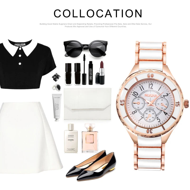 Women Watches Rose Gold White Quartz Steel Watch Mujer Elegant Design Clock Ladies Wristwatch Bayan Kol Saati Feminino Reloj