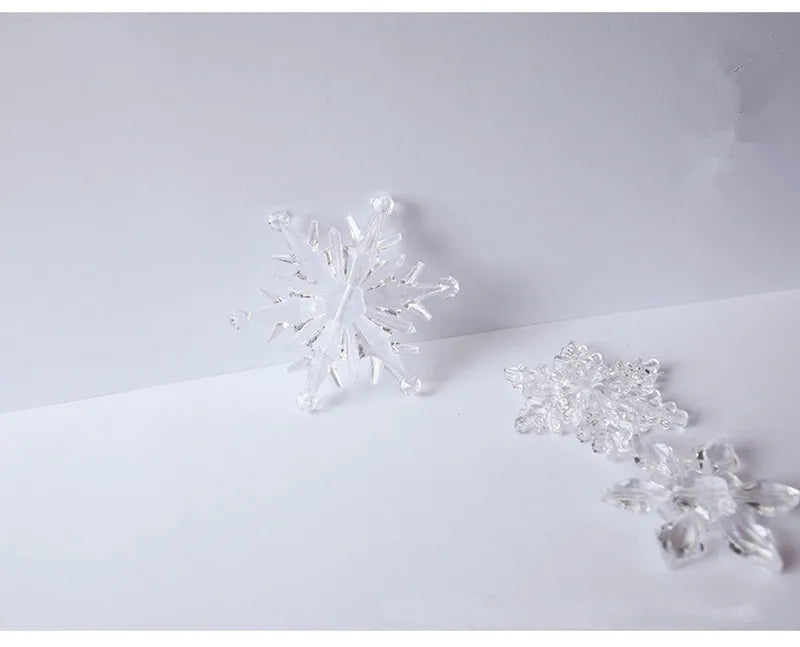 Christmas Decorations for Home, Snowflake Ornaments, Crystal Acrylic, DIY Bead, Curtain Decorative Craft, Party Decor, 10Pcs per
