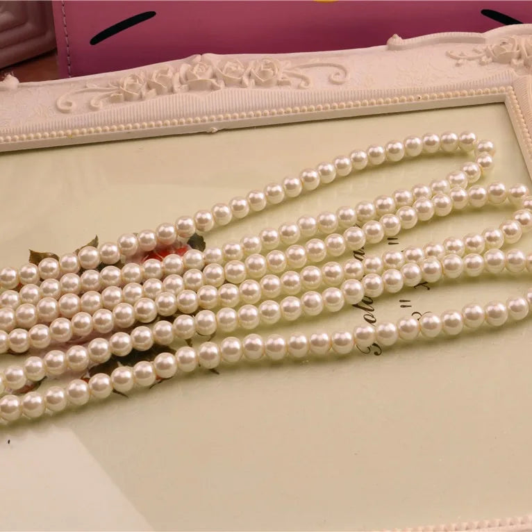 Hot Womens jewellery colliers big chain simulated pearl necklace bridal jewelry necklace female white wedding gifts  N1007