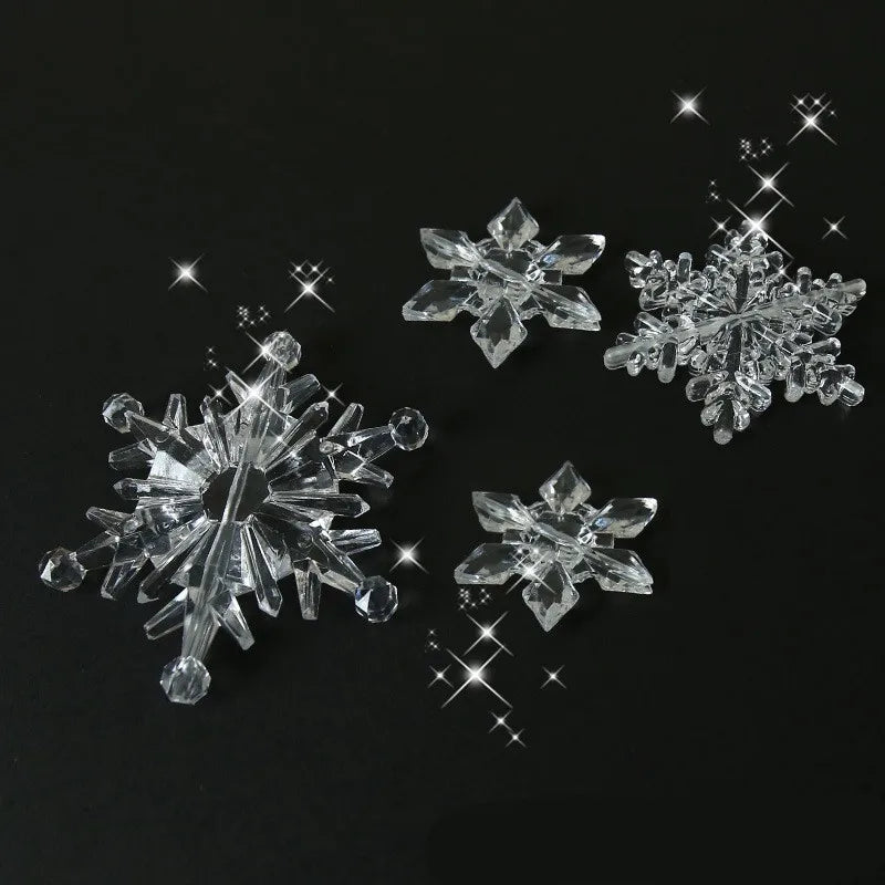 Christmas Decorations for Home, Snowflake Ornaments, Crystal Acrylic, DIY Bead, Curtain Decorative Craft, Party Decor, 10Pcs per