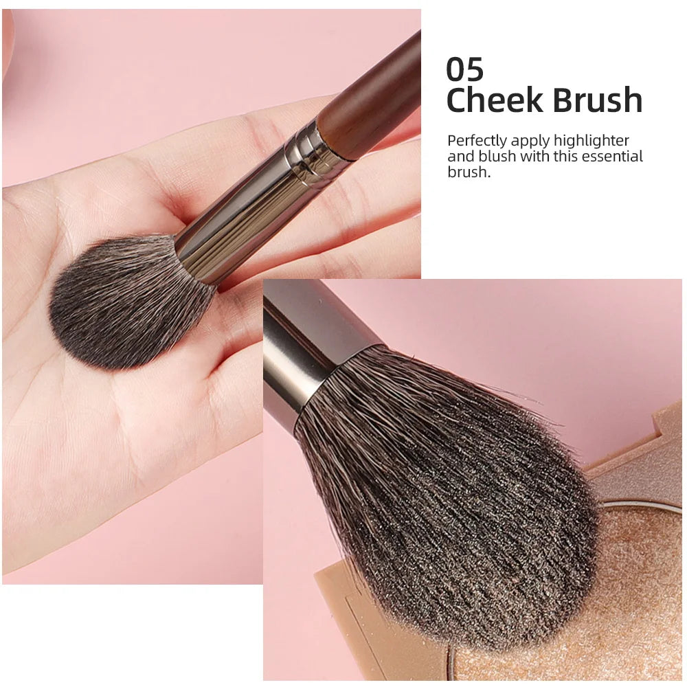 BETHY BEAUTY 1 PC Goat Hair Highlight Brush Blusher Blender Makeup Brushes Powder Blending Soft Make Up Tools for Face Cheek