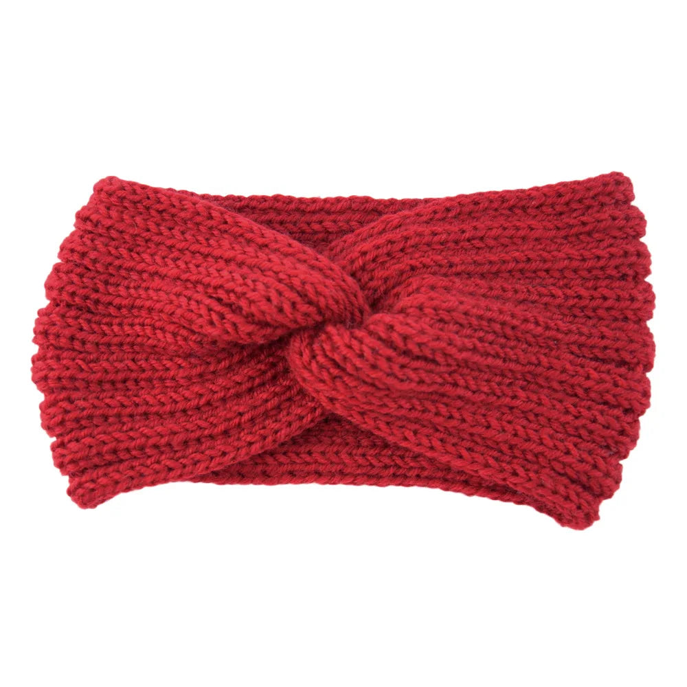 Winter Warm Knitted Knot Cross Headband for Women Girls Autumn Elastic Hair Holder Hair Band Solid Headwear Hair Accessories