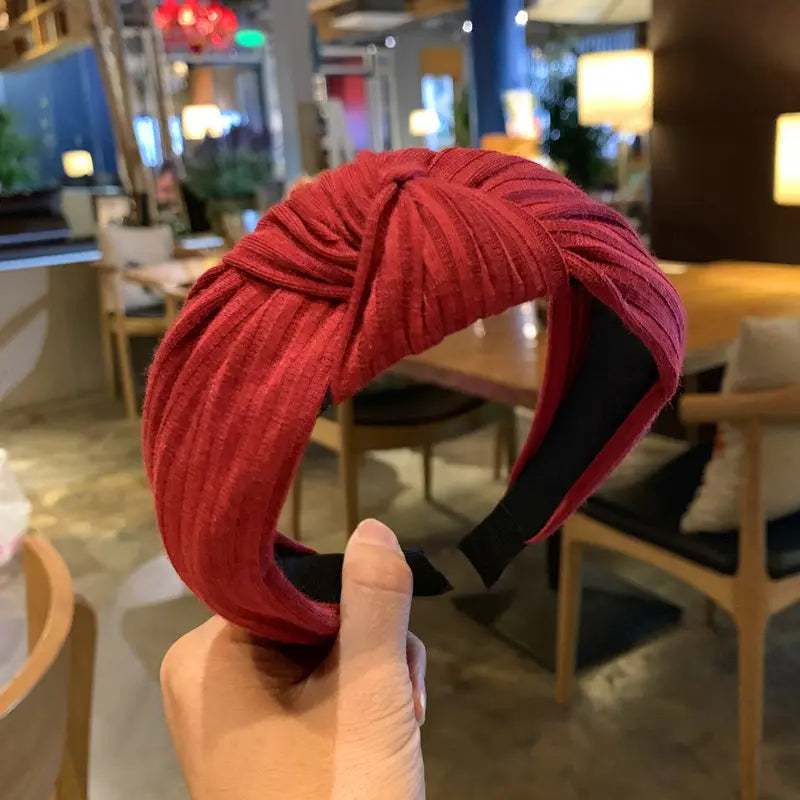 Winter Golden Chain Woolen Headband For Women Korea Handmade Soft Fur Hairband Hot Sale Outdoor Hair Accessories Headwear