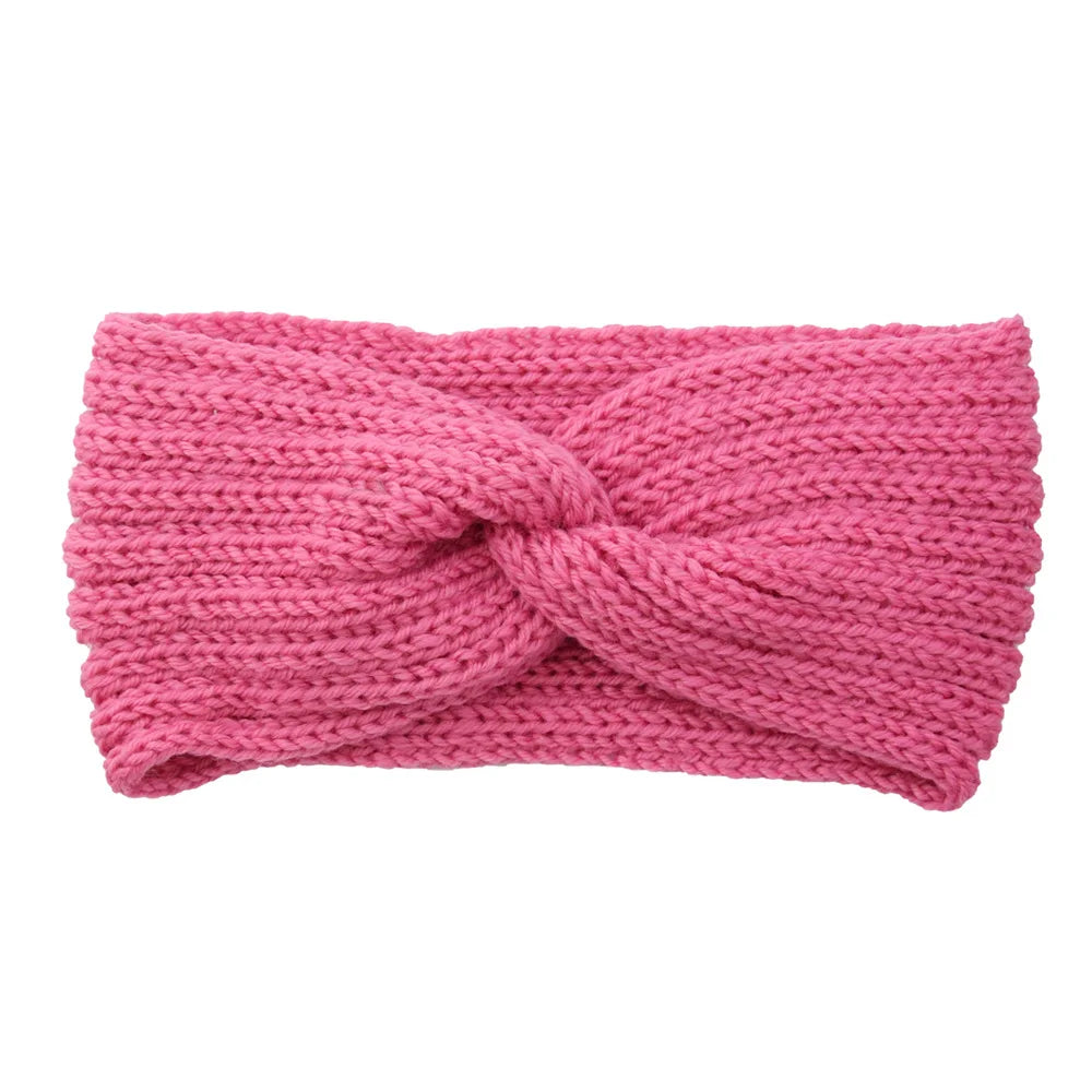 Winter Warm Knitted Knot Cross Headband for Women Girls Autumn Elastic Hair Holder Hair Band Solid Headwear Hair Accessories