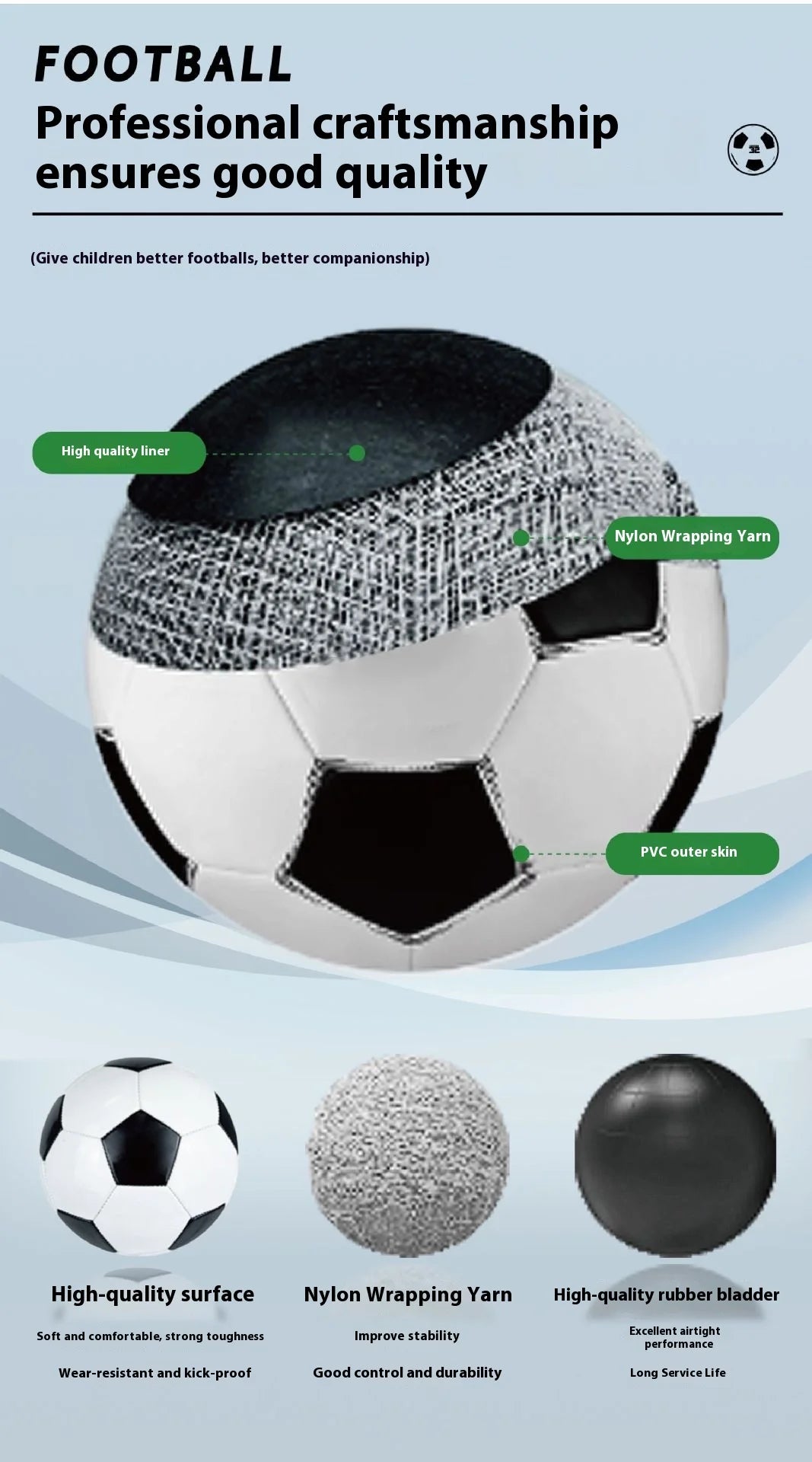 Machine-Sewn PVC Football No. 5 for Adults No. 4 3 for Primary & Secondary School Training Wholesale Competition Footballs