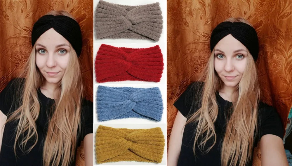 Winter Warm Headband for Women Woolen Knitting Headbands Wool Knitted Elastic Headband Headwear Girls Hair Band Hair Accessories