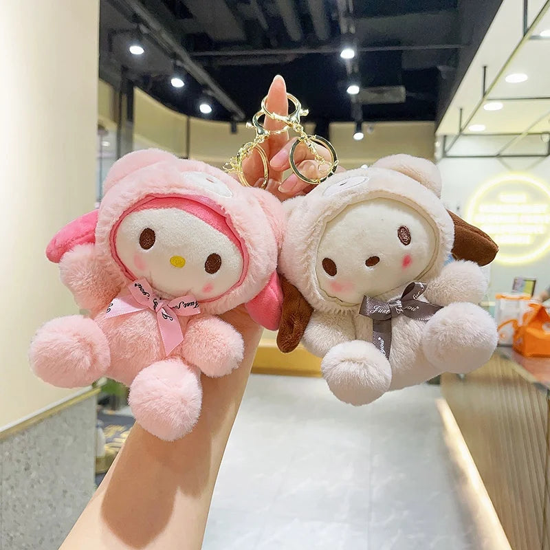 Cute Cross-Dressing Bear Mini Plush Pendant Doll Super Soft Wholesale Melody Cartoon Keychain Toy  Feature Washed