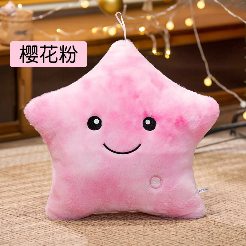 Cute Star LED Light Glow in Dark Stuffed Pillow Doll Luminous Pillow Toy with PP Cotton Filling Kids Toys for Children