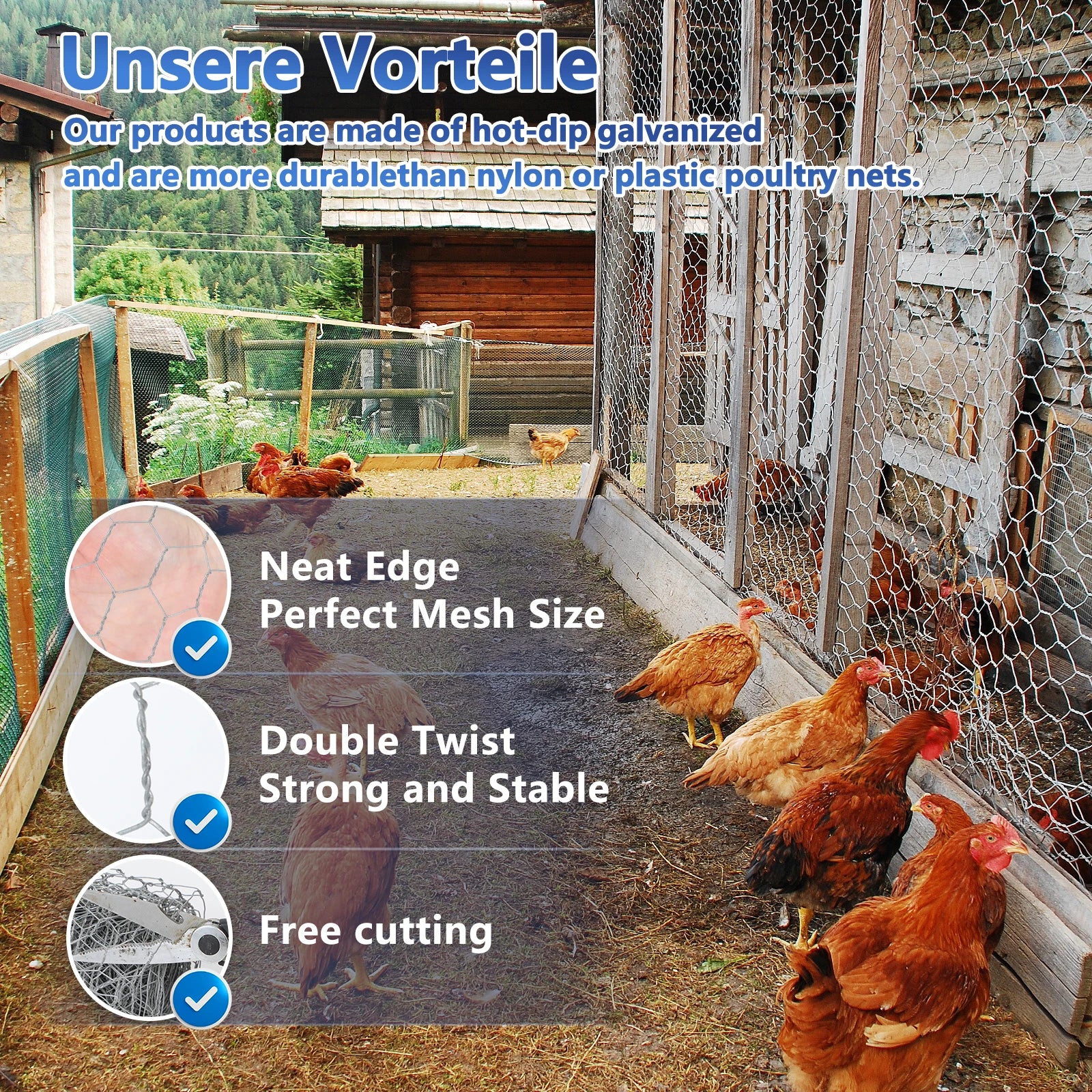 Hexagonal Wire Mesh Wire Roll 23 Gauge  16inch X 40ft Diamond Mesh, Chainlink Fence, Heavy Duty Wire Roll for Home Improvement