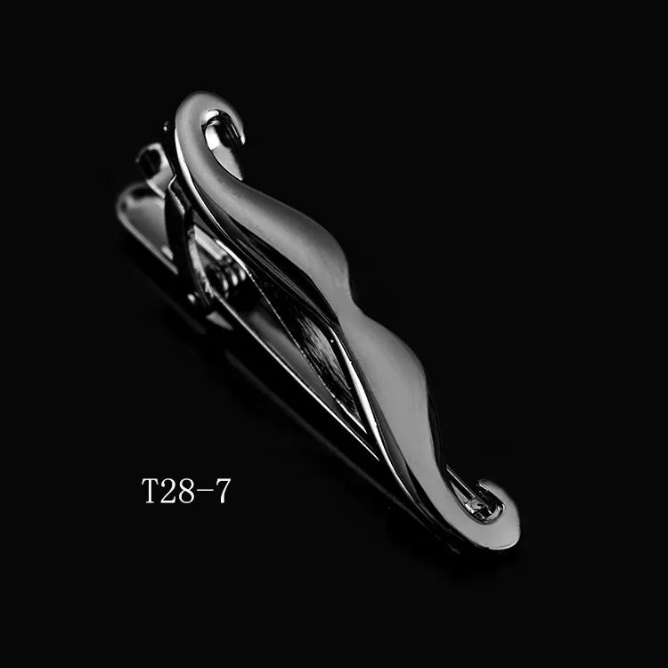 High Quality Metal Tie Clip Black Color Glasses Feather Necktie Clips Pin Luxulry Jewelry Gifts for Men Accessories