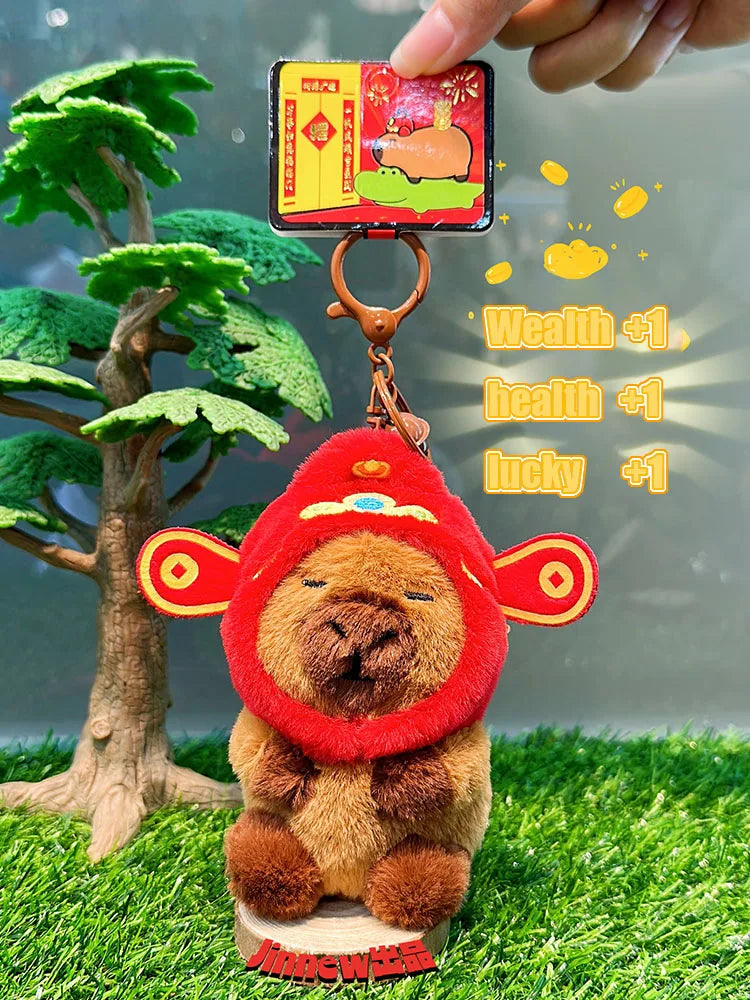 Free Sample 2024 NEW Cheap Wholesale Gift Cartoon Custom Keyrings Baby Children Capybara Plush Keychain Toy