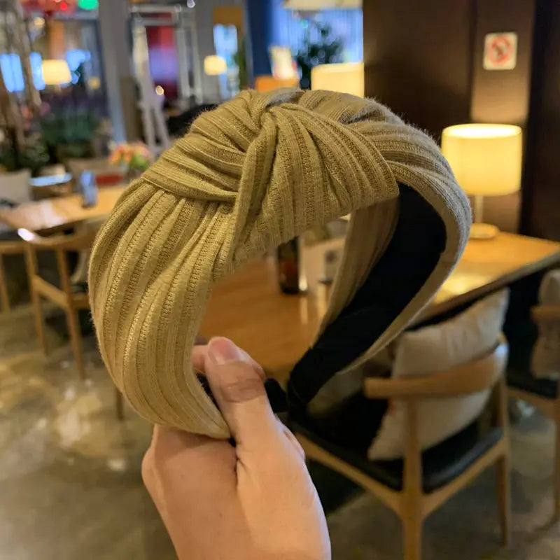 Winter Golden Chain Woolen Headband For Women Korea Handmade Soft Fur Hairband Hot Sale Outdoor Hair Accessories Headwear